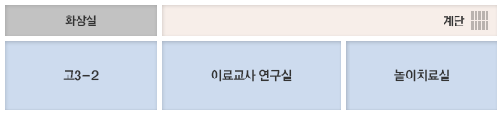 이료교육관 2층 : 화장실,고3-2,이료교사 연구실,놀이치료실